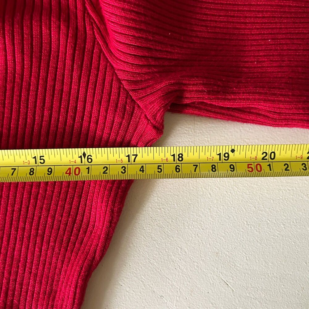 NWOT Hollister Red Ribbed Sweater Dress (L) Square Neckline Underbust Shaping - Picture 12 of 13